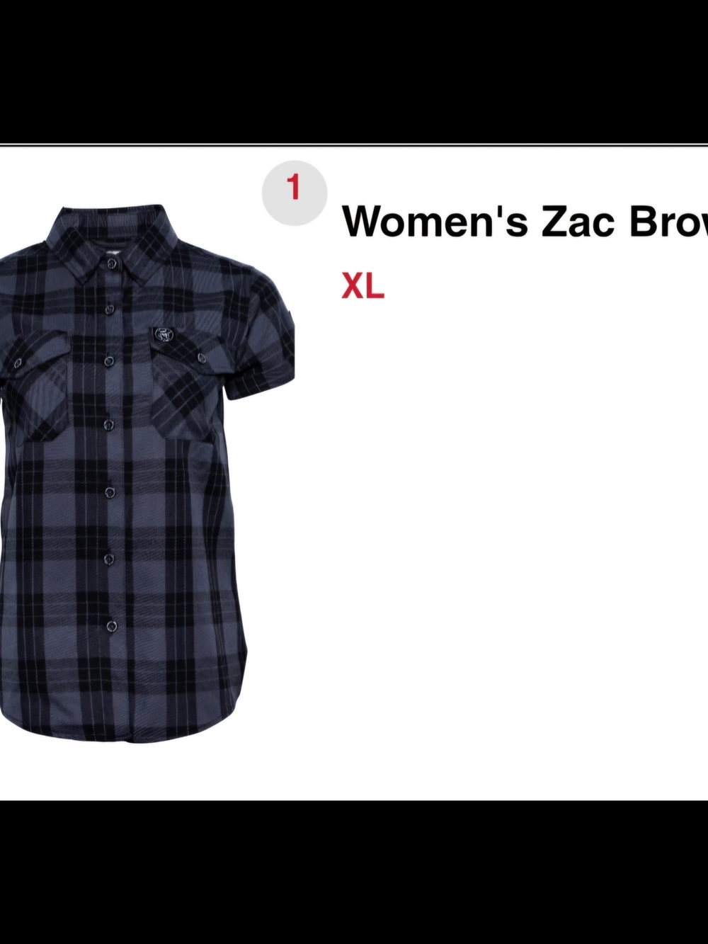 Zac Brown Plaid Short Sleeve Shirt Size XL Like New